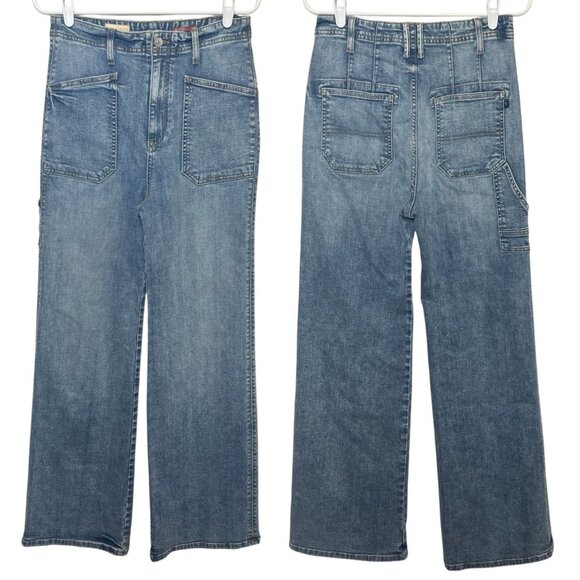 Anthropologie Pilcro 30/10 The Carpenter Wide-Leg Jeans High Rise Relaxed Denim - Picture 4 of 12